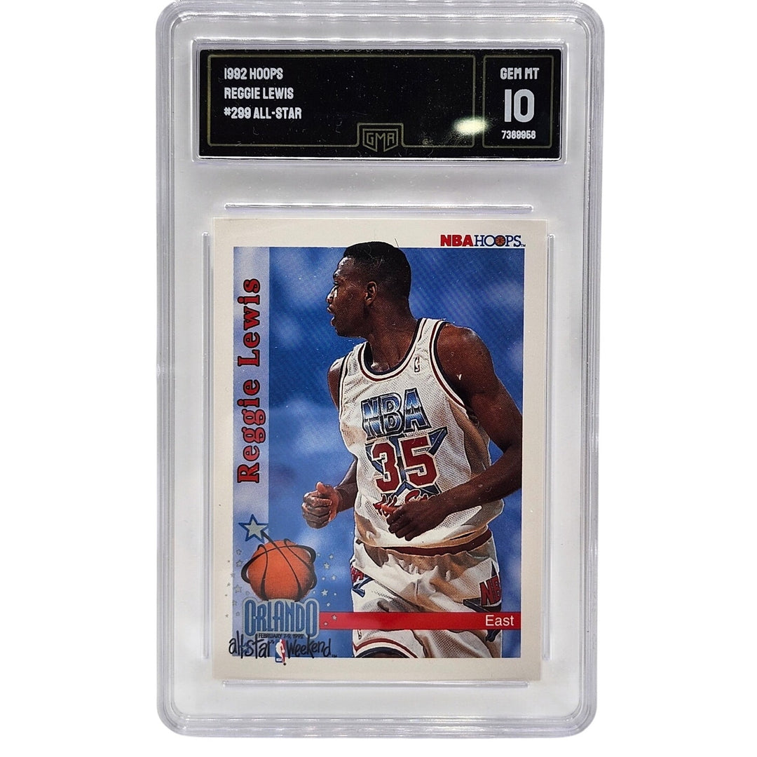 1992 NBA Hoops Reggie Lewis All-Star #299 GMA 10 GEM MT Boston Celtics Card