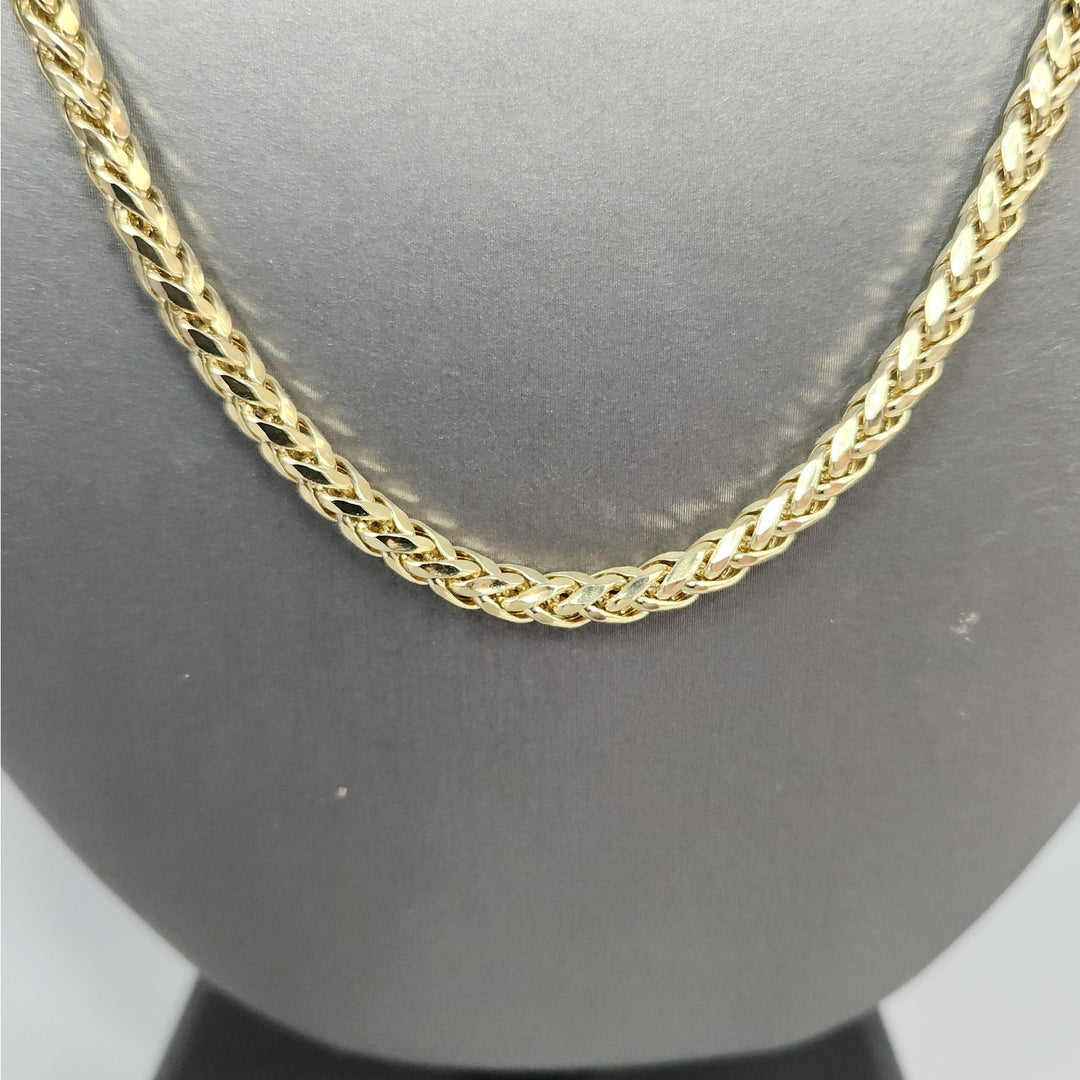 Genuine 10k Yellow Gold Wheat Link Necklace 24"