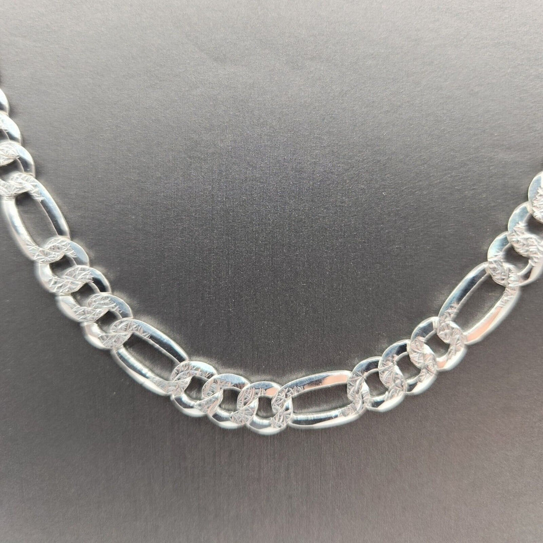 925 Sterling Silver Figaro's Chain Necklace 20"A