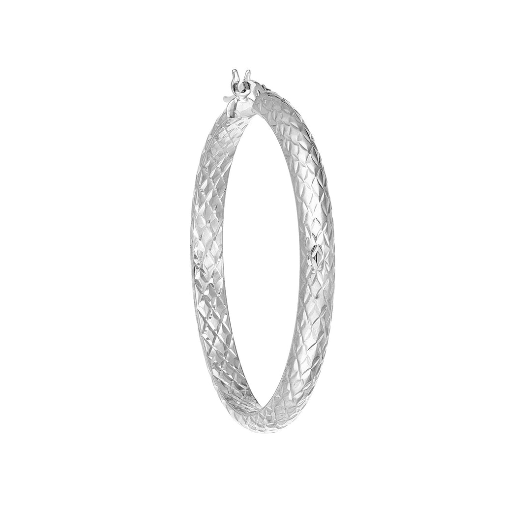 40mm x 4mm Diamond-Cut Hoop Earrings