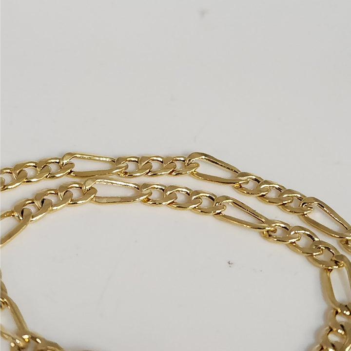 14k Yellow Gold Figaro Link  Italian style Anklet 10.5" 3.4g