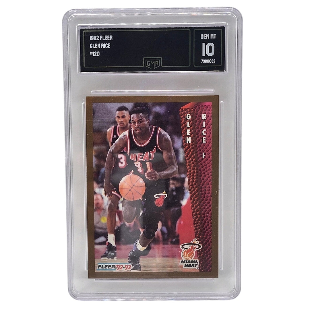 1992 Fleer Glen Rice #120 Miami Heat GMA 10 Gem Mint Basketball Card, Gorgeous!