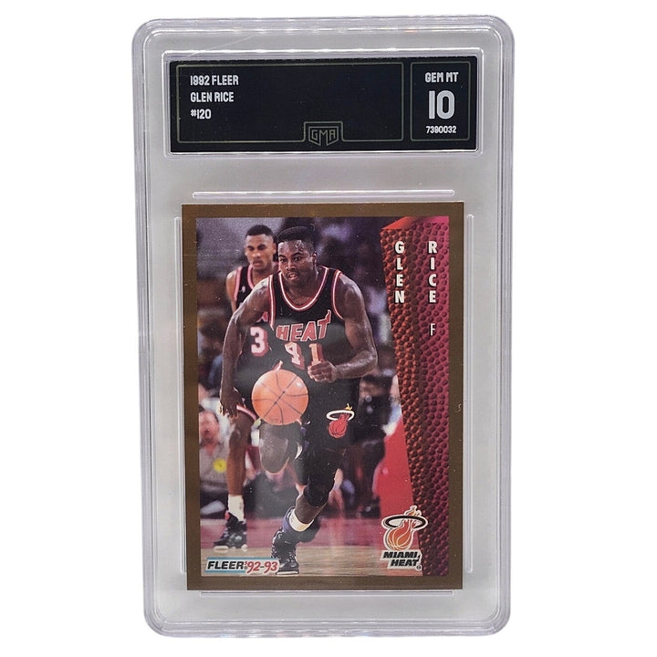 1992 Fleer Glen Rice #120 Miami Heat GMA 10 Gem Mint Basketball Card, Gorgeous!