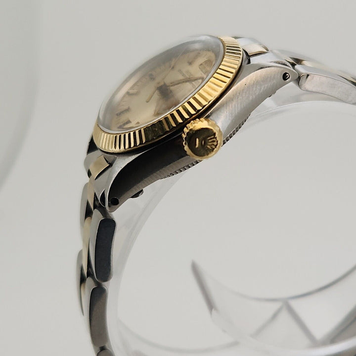 Rolex oyster perpetual 26mm champagne two tone stainless steel, Ref# 6618 1962