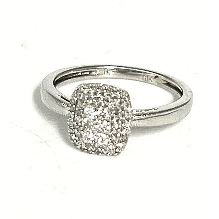 Beautiful 10k White Gold Diamond Ring Size 6.75