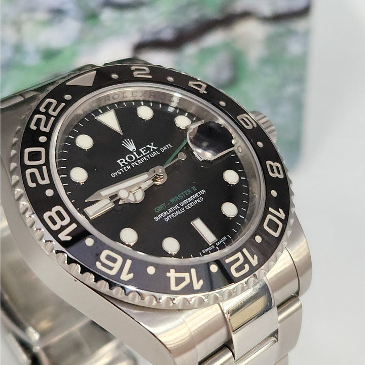 Rolex GMT-Master ll 116710LN 40mm Stainless Steel Black Ceramic Bezel w/ Box