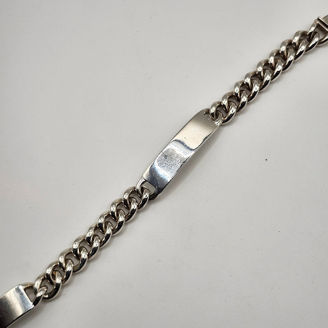 Shinola Detroit Bike Lock ID Bracelet Sterling Silver 925 w/ Wooden Box