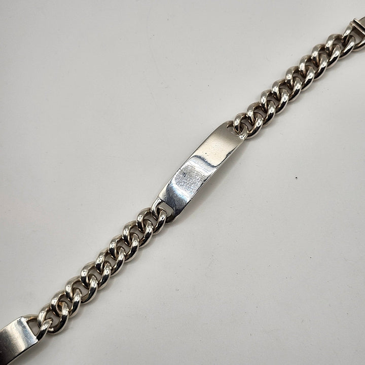Shinola Detroit Bike Lock ID Bracelet Sterling Silver 925 w/ Wooden Box