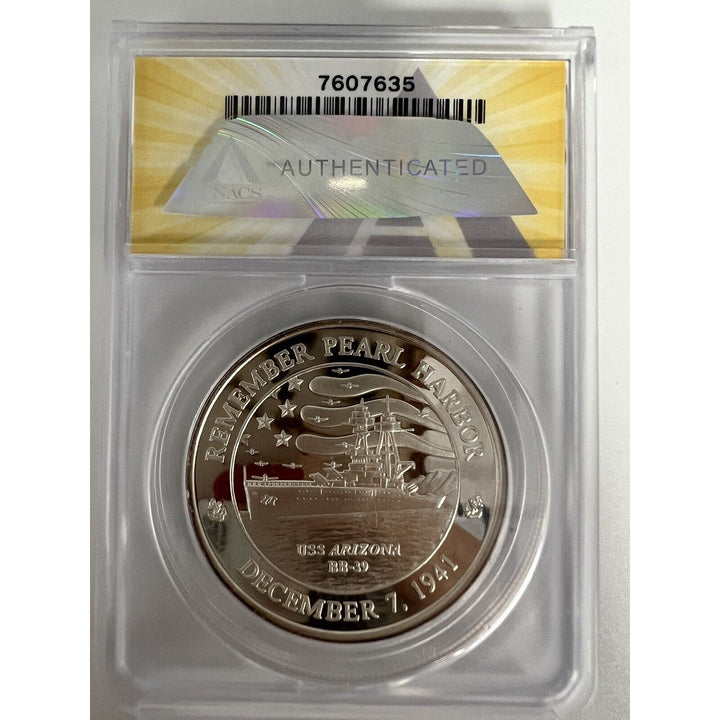 2007 Medal Proof USS Arizona Memorial Remember Pearl Harbor PF 66 DCAM