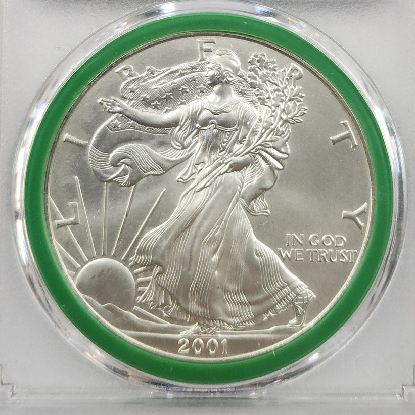 2001 US Silver Eagle PCGS MS69 Frist Strike US Mint Sealed Box 1 oz .999 Silver