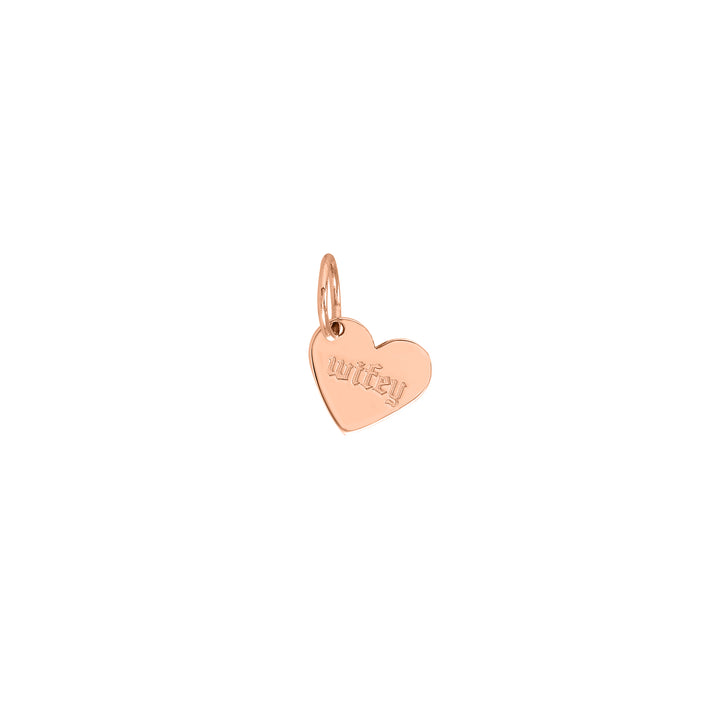 Mini Slanted Heart Engravable Charm