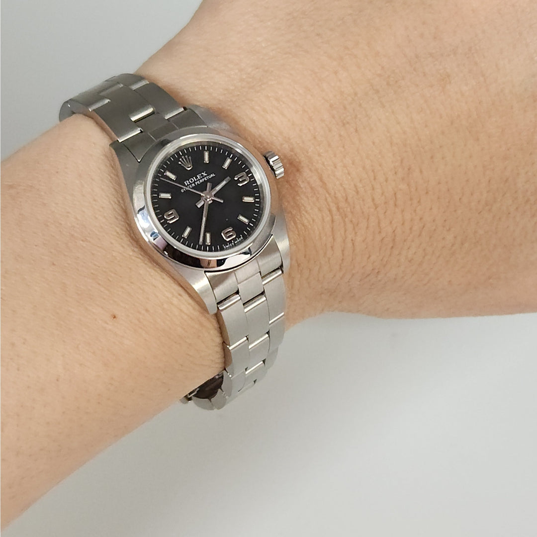 Rolex Oyster Perpetual Stainless steel with black explorer Dial, Model: 76080