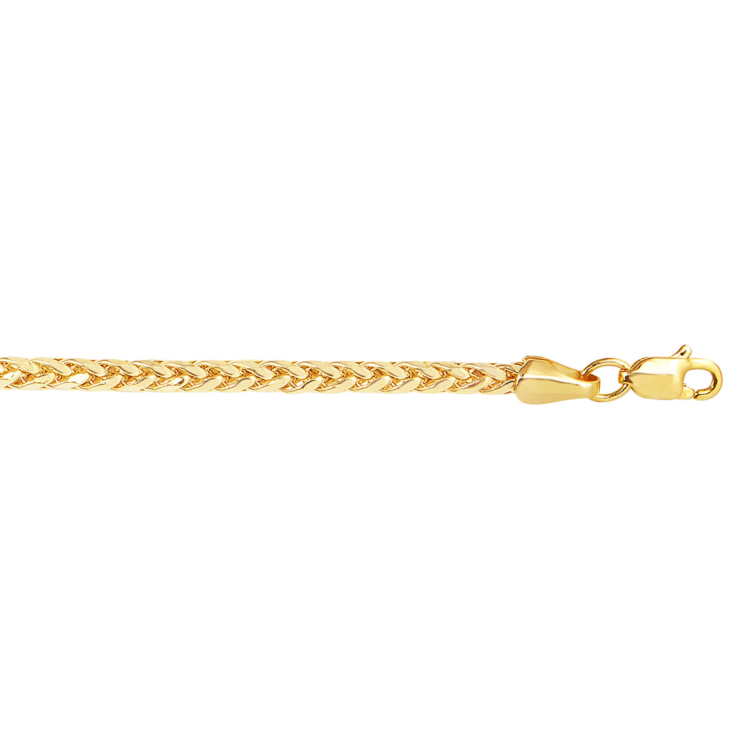 14K Gold 20"" 2.7mm Diamond Cut Lite Round Wheat Chain