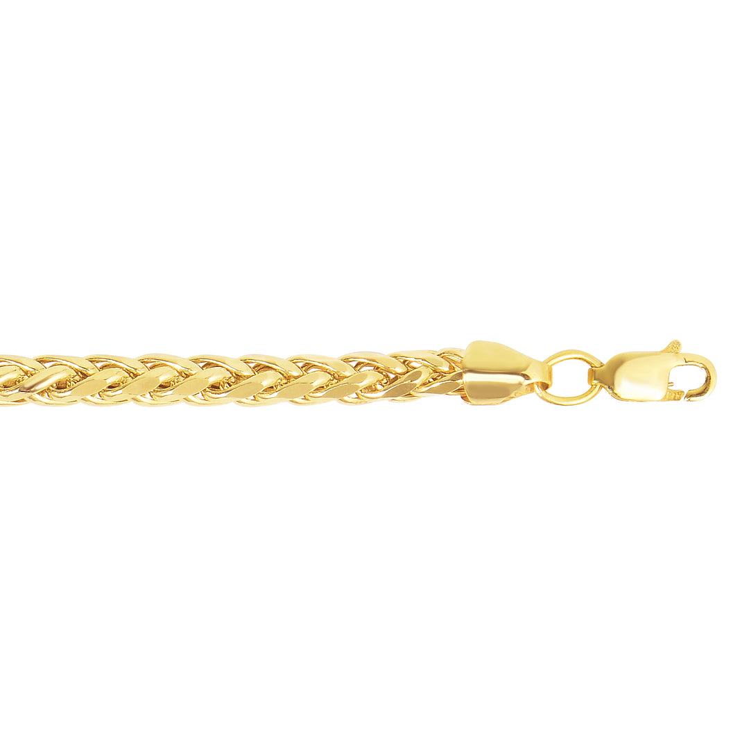 14K Gold 22"" 4.1mm Diamond Cut Lite Round Wheat Chain