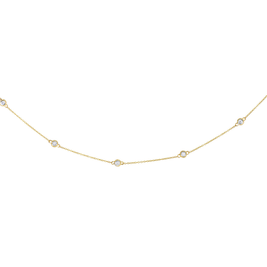 14K Gold .25ct Diamonds by the Yard Necklace