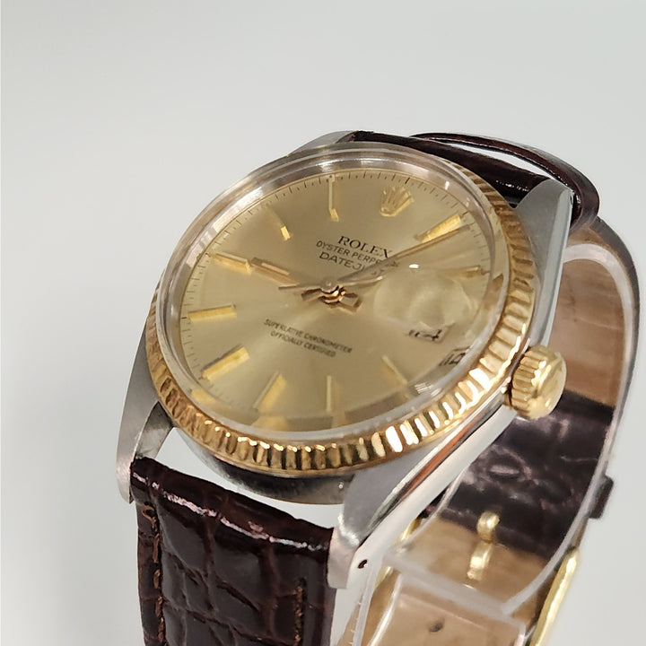 Rolex Datejust Ref.16013 Two-Tone 18 k Yellow Gold & SS Champagne Dial Automatic