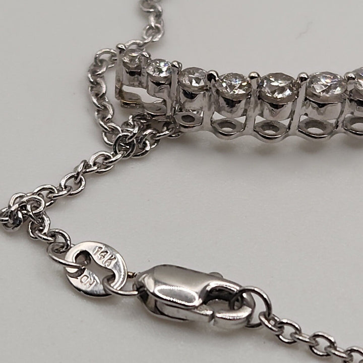 14k White Gold Diamond Tears Shape Pendant 12 round Diamonds 1 1/2 CT Necklace
