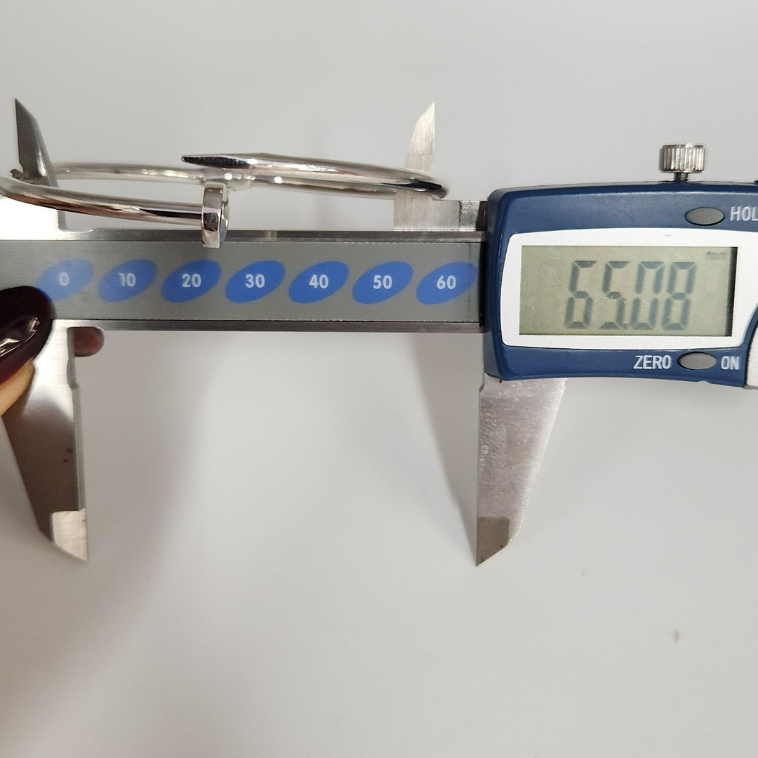 Fashion 925 Sterling Silver Nail Style Bangle Bracelet Modern Design