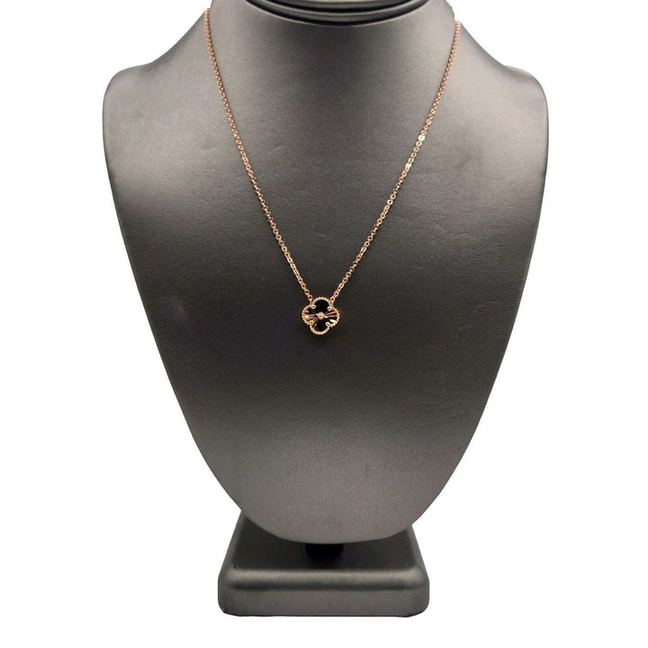 14k Rose Gold All Gold Flower Pendant Necklace 18"