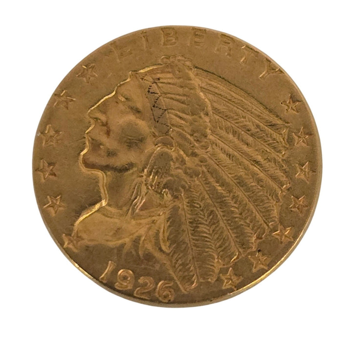 1926 $2.50 Indian Head Gold Quarter Eagle – Pre-1933 U.S. 90% Gold Coin