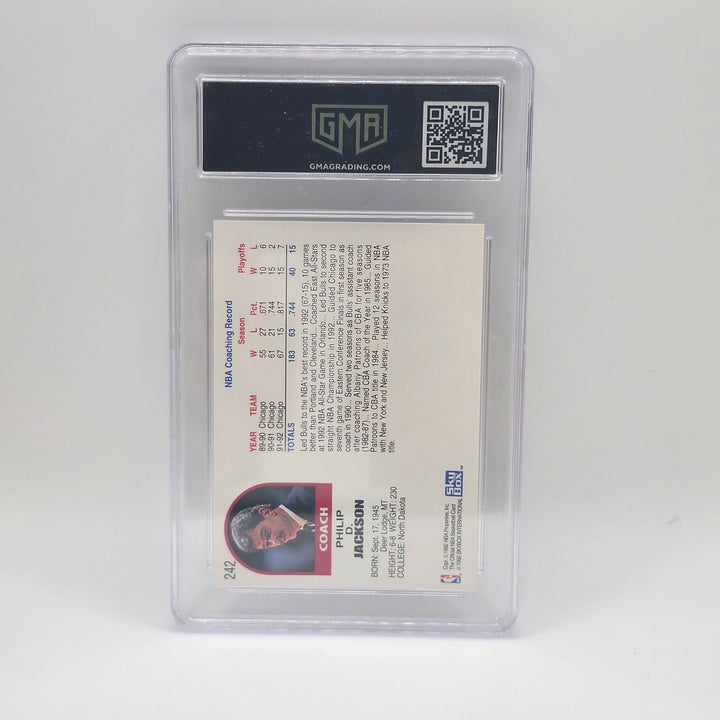 1992 Hoops Phil Jackson #242 Chicago Bulls Coach GMA 9 Mint Graded Basketball Card
