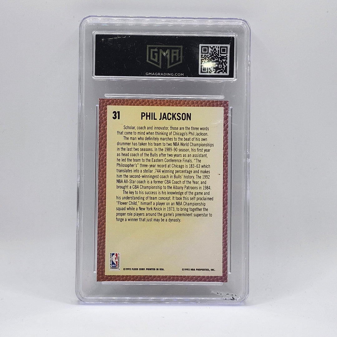 1992 Fleer Phil Jackson #31 Chicago Bulls Coach GMA 8.5