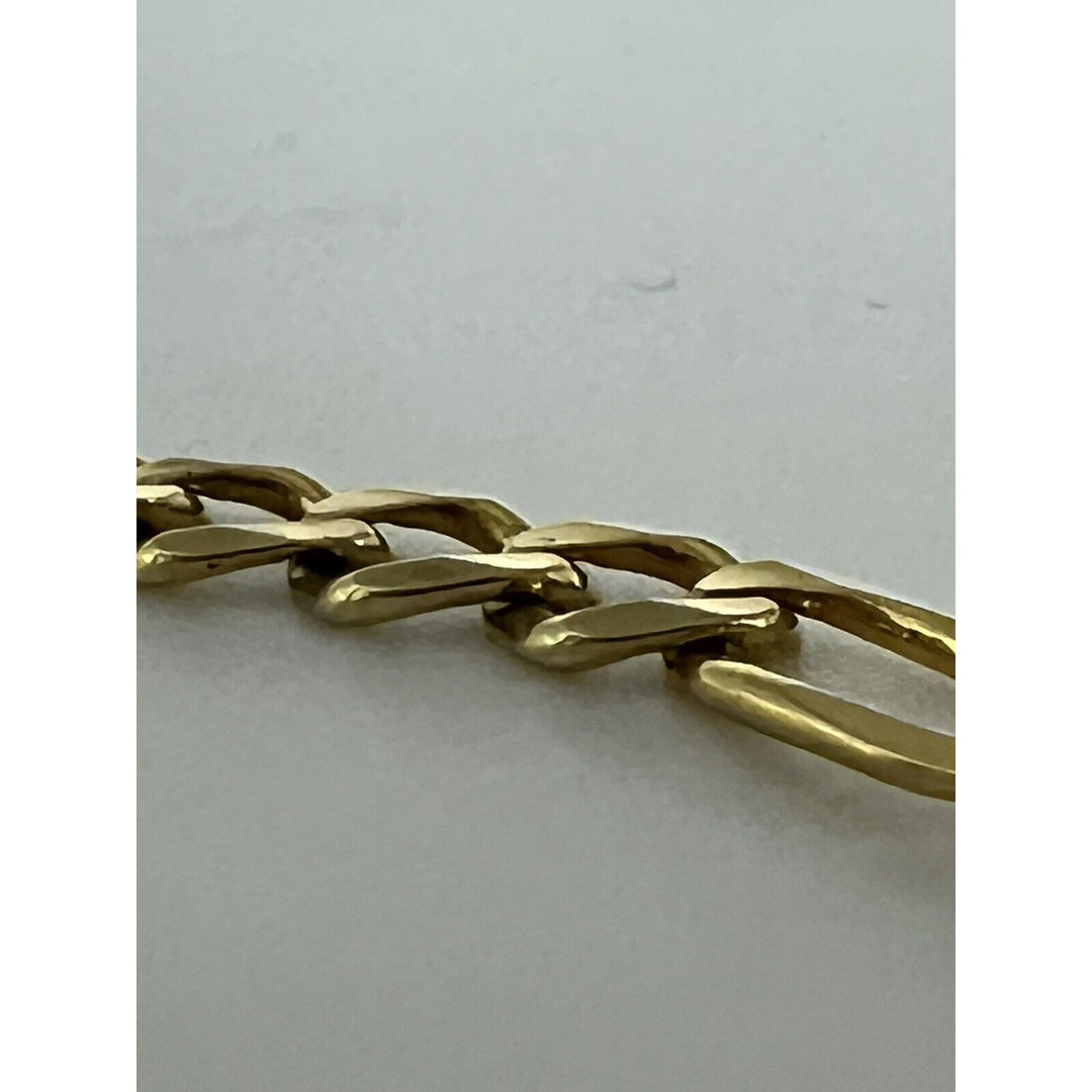 14k Gold Heavy Figaro Chain Necklace, 22in , 19.6g