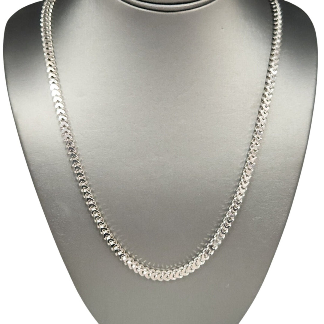 22" Solid 925 Sterling Silver Wheat Chain Necklace (Spiga) Bold Braided Design