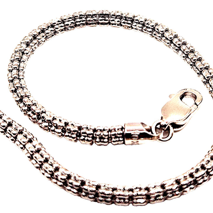 10k White Gold Snake Fashion Bracelet 8"