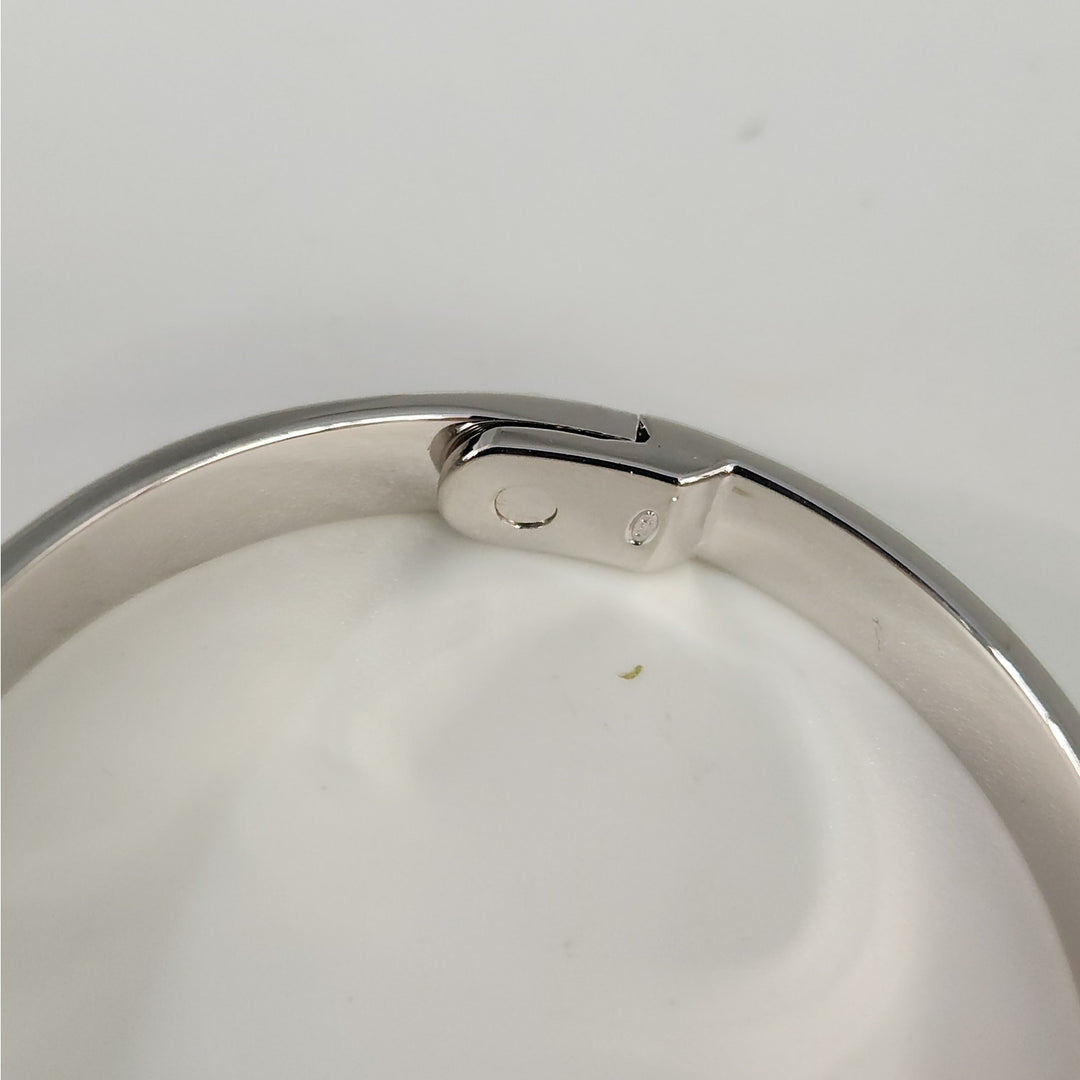 925 Sterling Silver Love Screw Bangle Bracelet Size 6.5 "