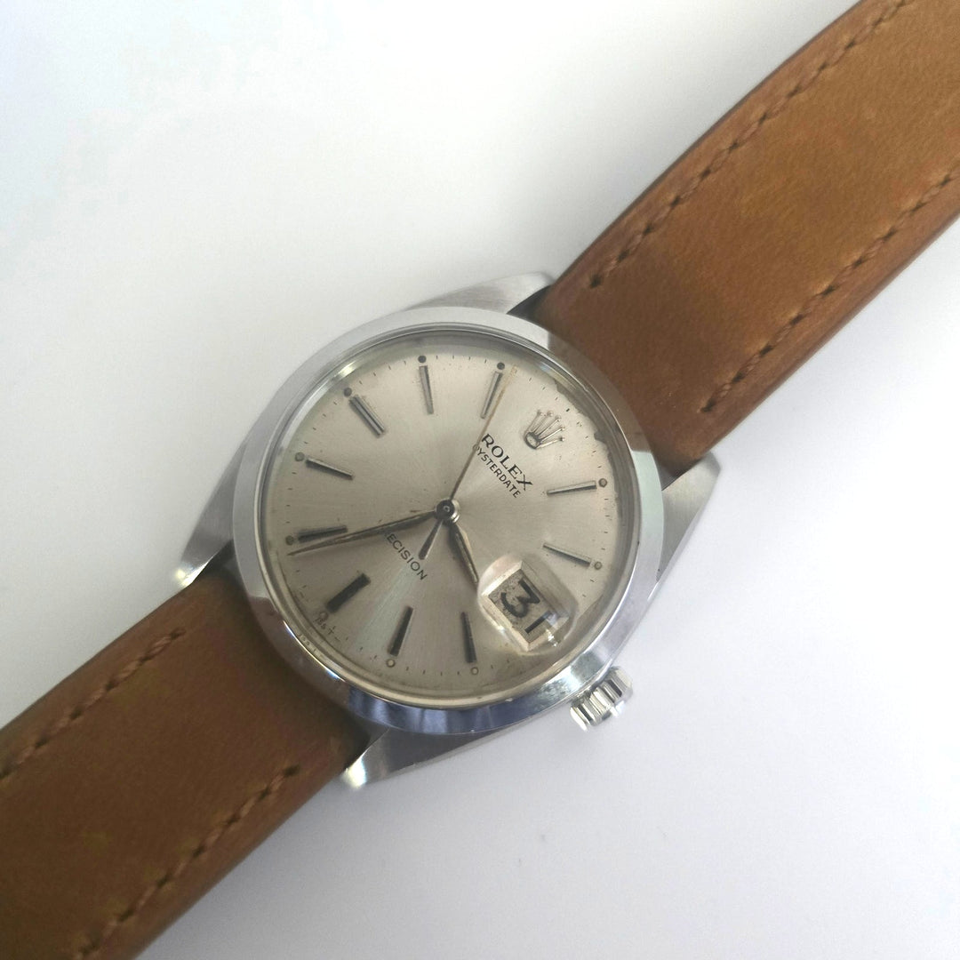 Vintage Rolex Oysterdate Precision 6694 Silver Dial Manual Wind 34mm