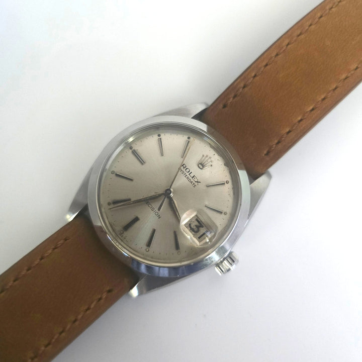 Vintage Rolex Oysterdate Precision 6694 Silver Dial Manual Wind 34mm
