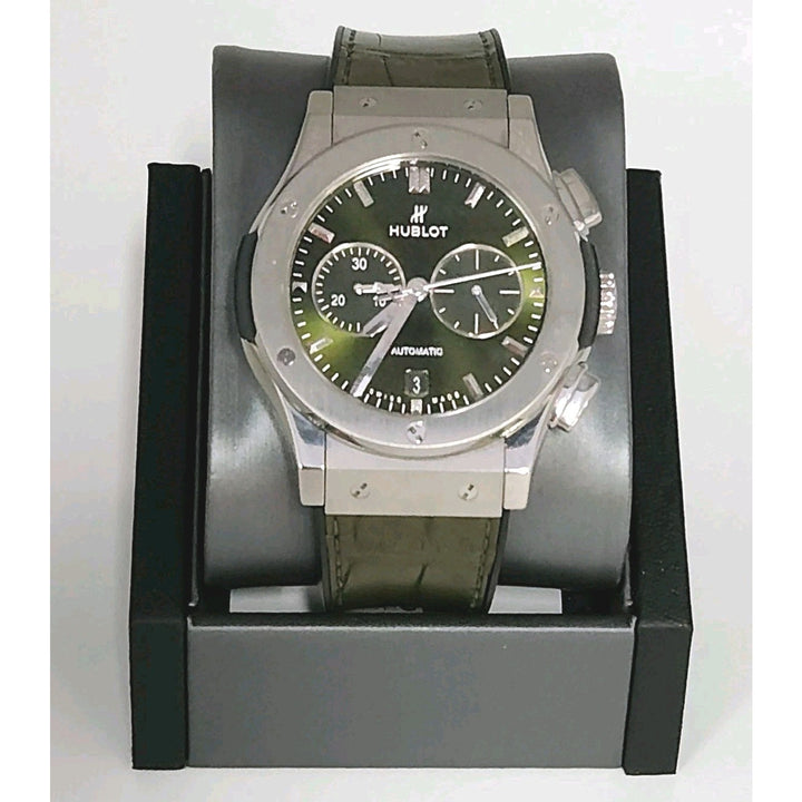 Hublot Classic Fusion Chronograph Green Titanium's Mint Automatic Men Watch