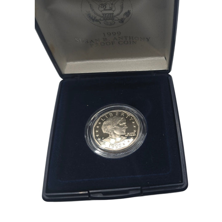 1999-P Susan B. Anthony Proof Dollar Coin – Original US Mint Box & COA