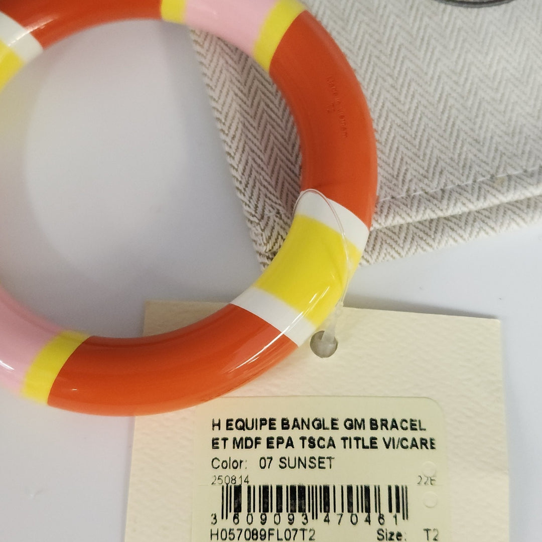 New Hermes H Equipe Bangle GM Bracelet Sunset Color Size T2