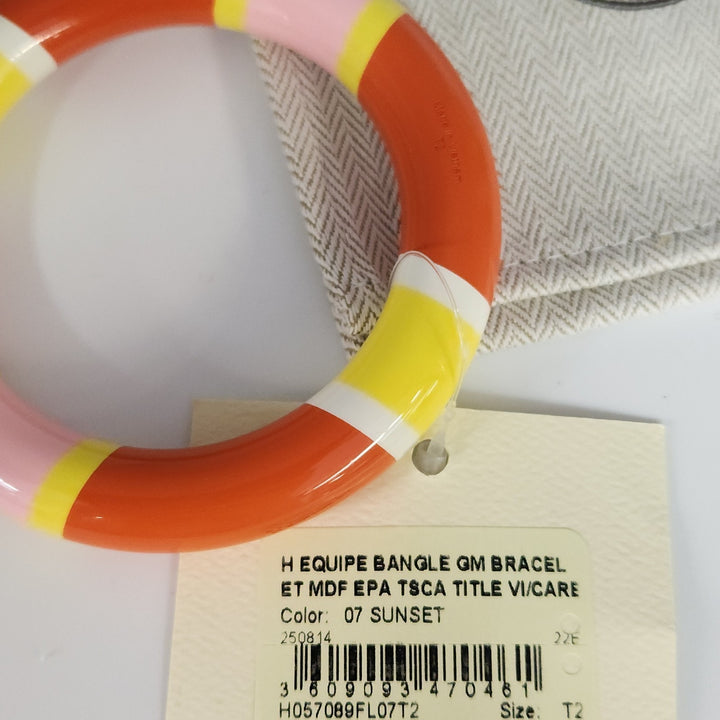 New Hermes H Equipe Bangle GM Bracelet Sunset Color Size T2