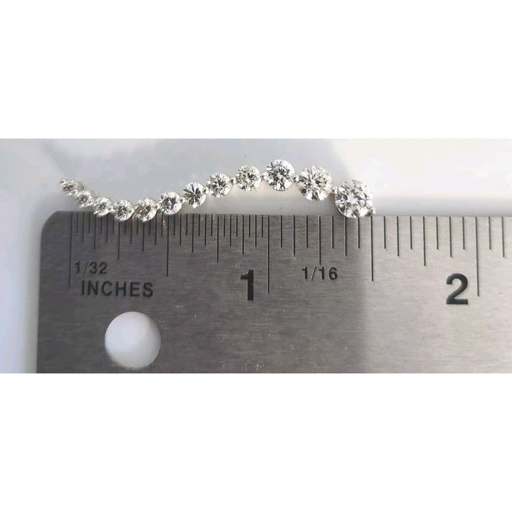 14k White Gold Diamond Tears Shape Pendant 12 round Diamonds 1 1/2 CT Necklace