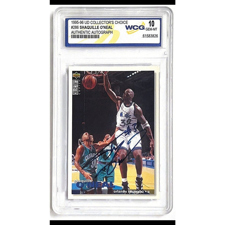 1995-96 UD Collector's Choice #286 Shaquille O'Neal AUTOGRAPHED GEM-MT 10