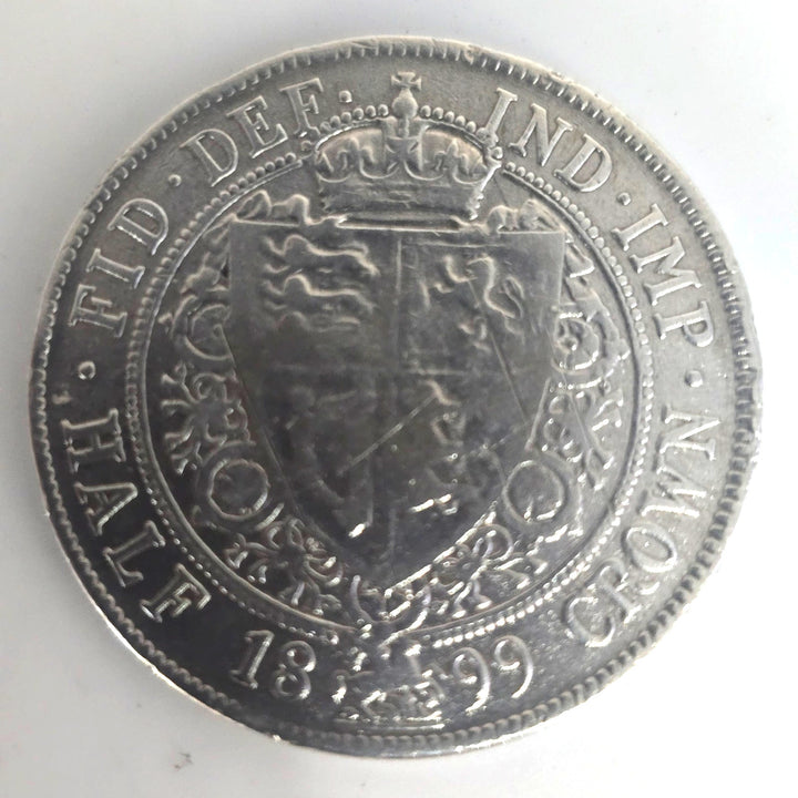 1899 Great Britain Queen Victoria Half Crown .925 Sterling Silver Coin