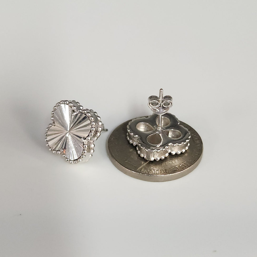 Delicate Sterling Silver Radiant Flower Stud Earrings