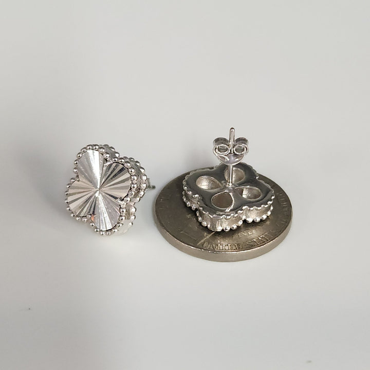 Delicate Sterling Silver Radiant Flower Stud Earrings