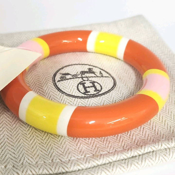 New Hermes H Equipe Bangle GM Bracelet Sunset Color Size T2
