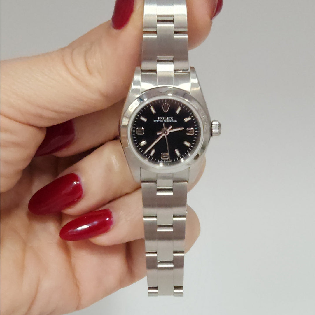 Rolex Oyster Perpetual Stainless steel with black explorer Dial, Model: 76080