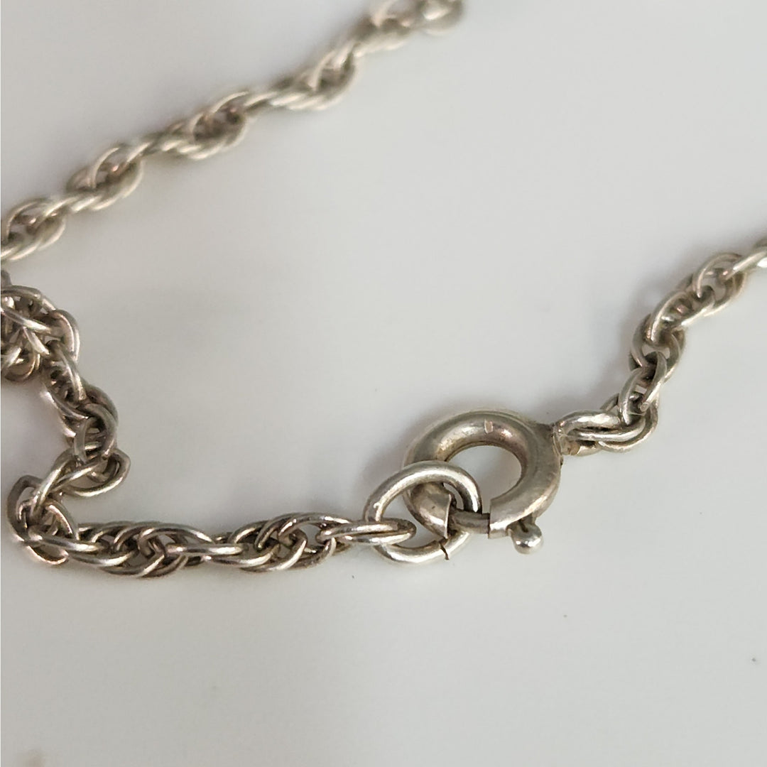 Patina 925 Sterling silver 22" Rope Necklace Classic antique finish silver chain