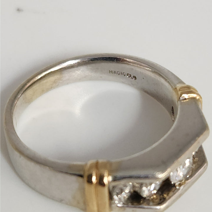 14k Two Tone Gold Diamond Ring Size 10.25