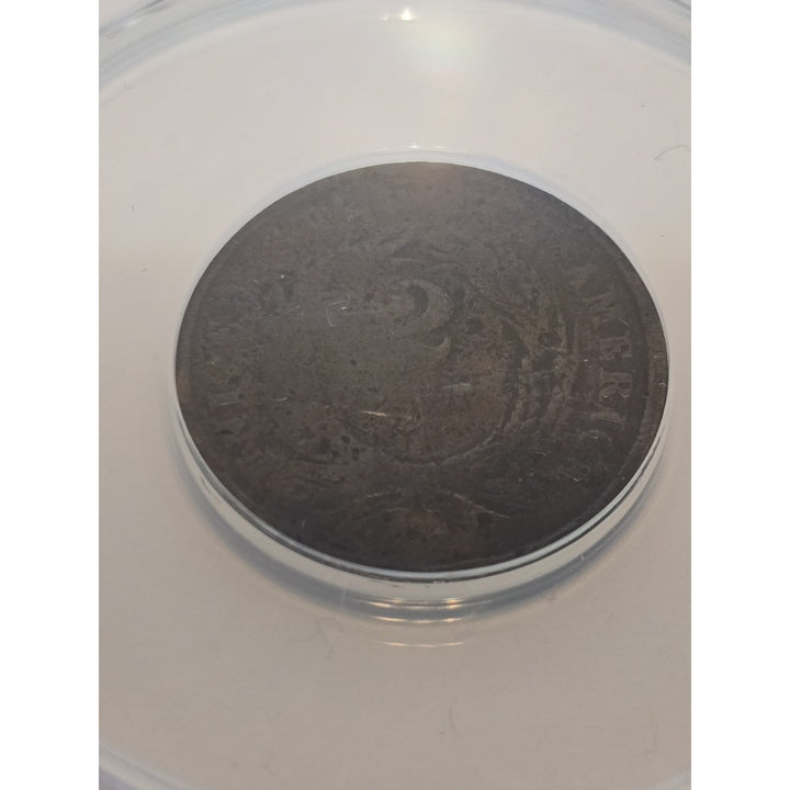 1864 ANACS 2C VG 10 LARGE MOTTO Two-cent piece, .02 Shield Coin Damaged Details