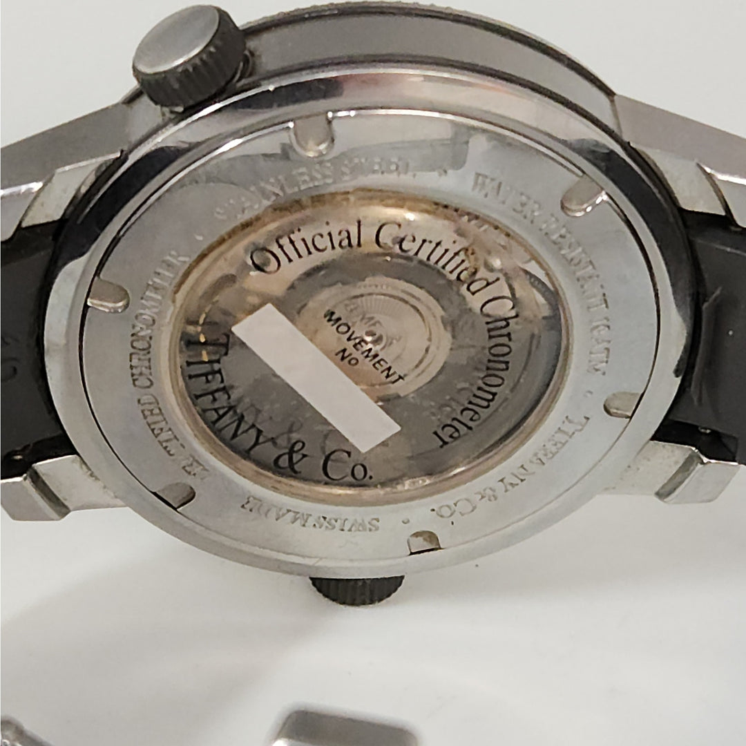 Tiffany & Co. T-57 Automatic Chronometer Stainless Steel & Rubber Strap Watch