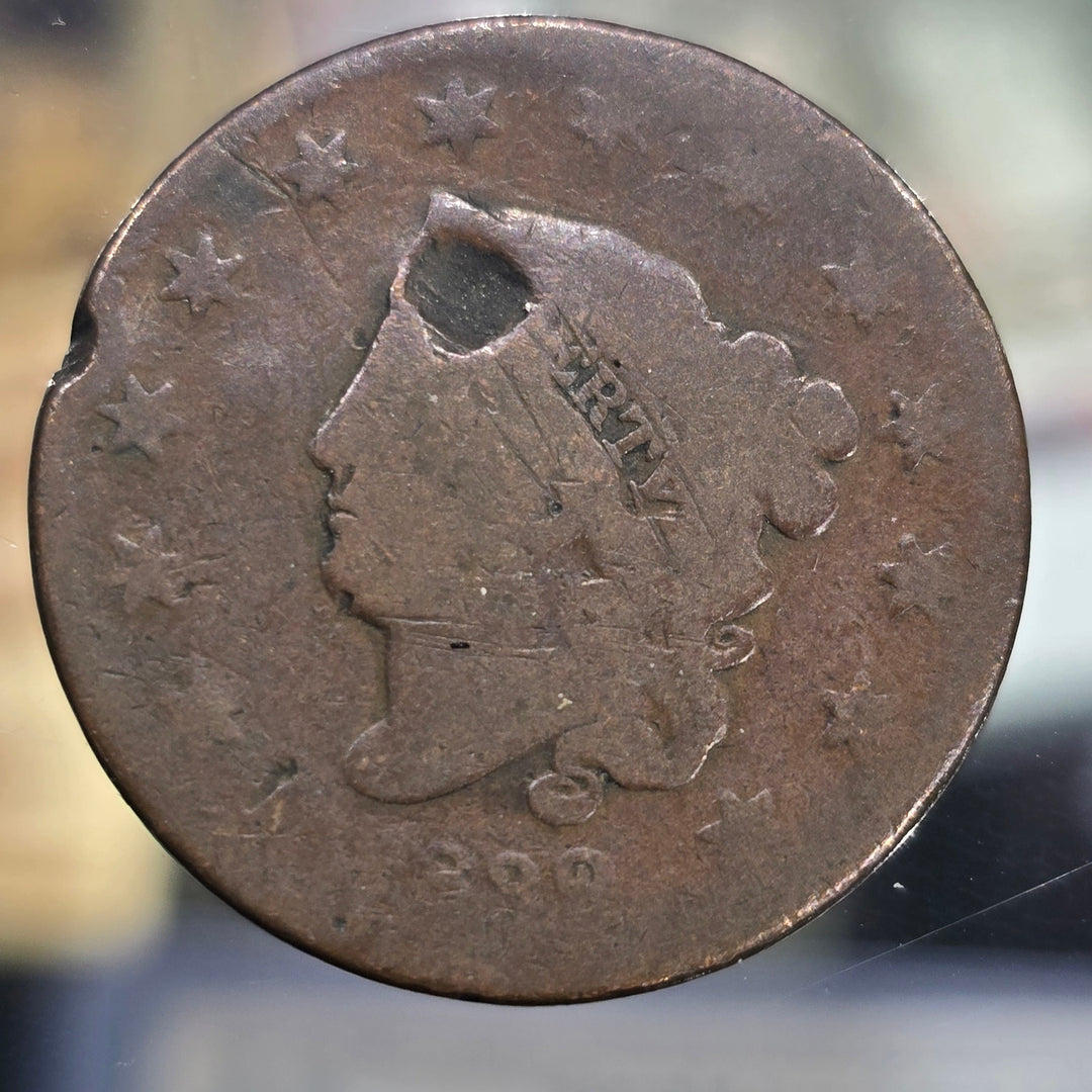 Lot of 6 Early U.S. Copper Large Cents & Half Cent 1800s Vintage Coins