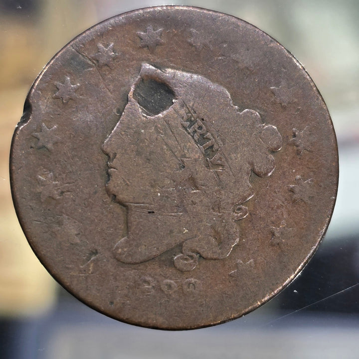 Lot of 6 Early U.S. Copper Large Cents & Half Cent 1800s Vintage Coins