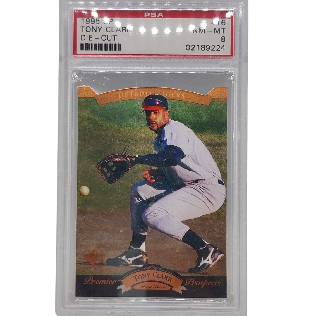 1995 SP Tony Clark Premier Prospects Die-Cut #16 Detroit Tigers PSA 8 NM-MT